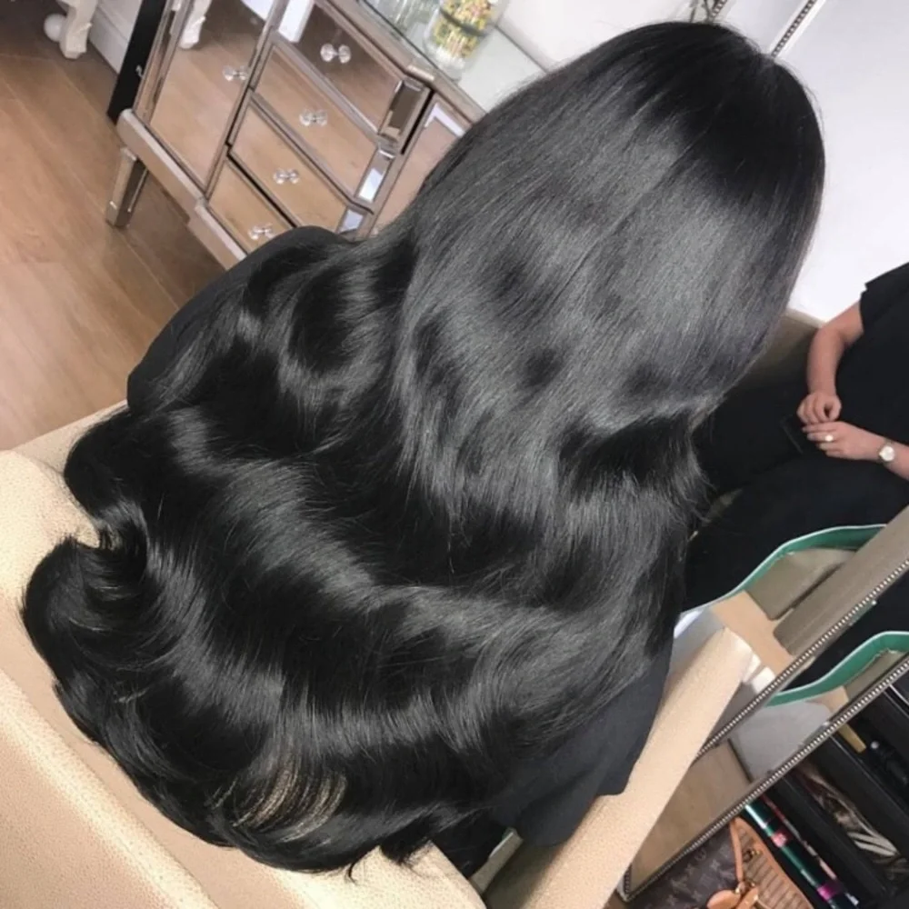 18” BLACK BODY WAVY 100% HUMAN HAIR LACE FRONT WIG